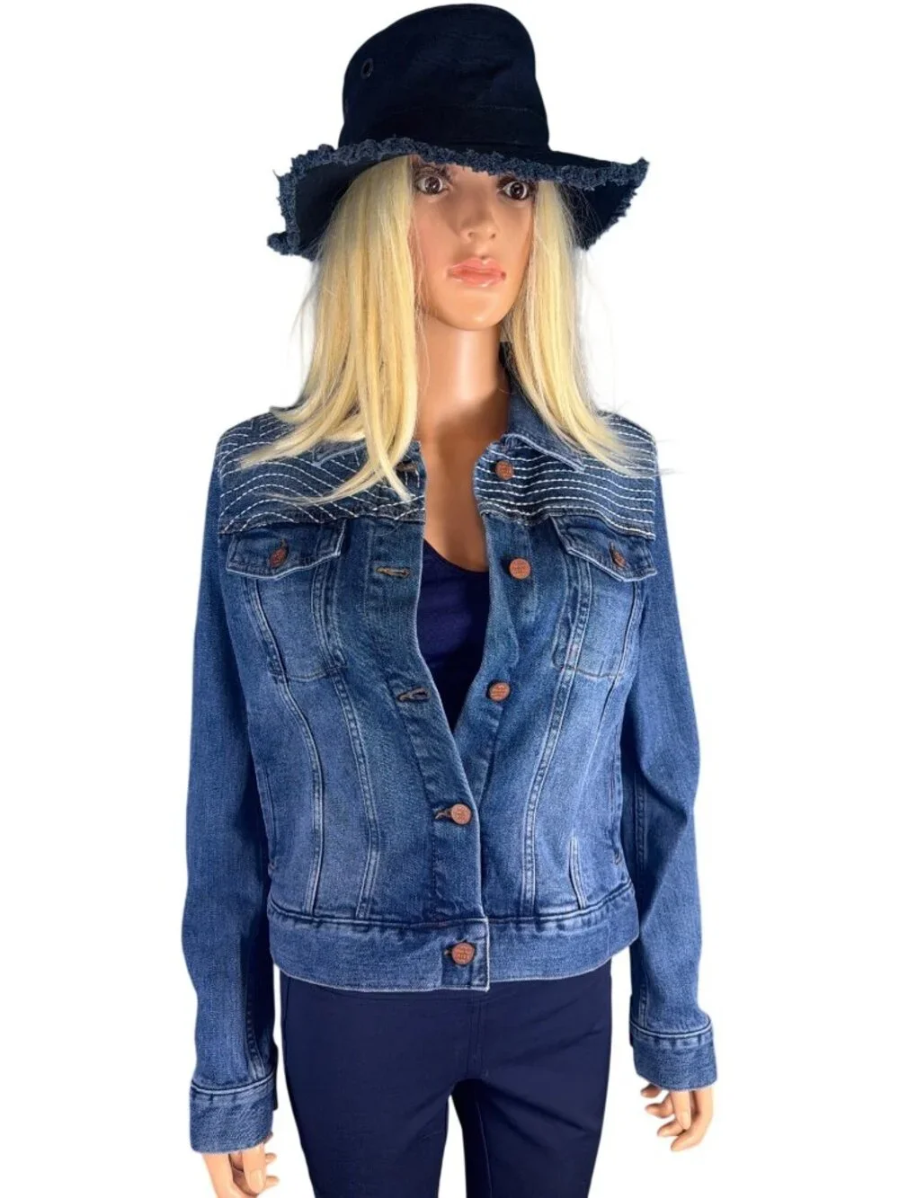 Tilley T3 Vintage Fringe Wanderer Hat MSRP$110 Navy Blue Small
